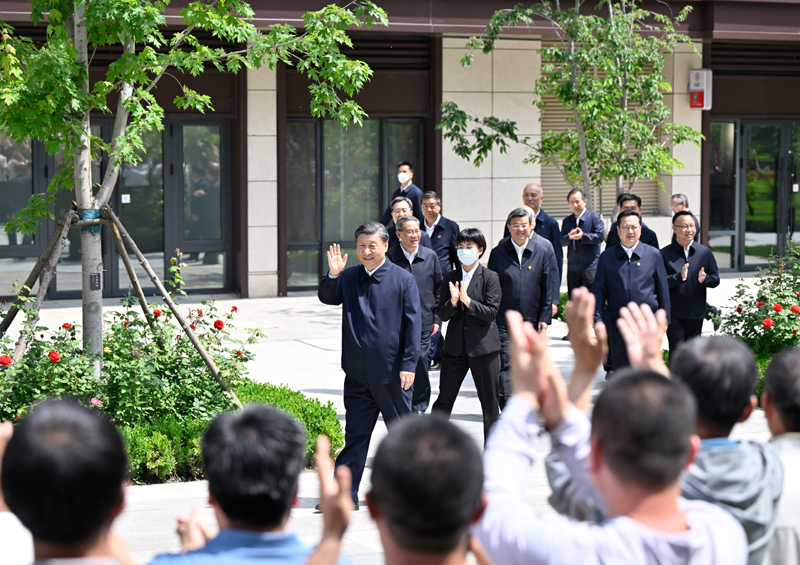 On May 10, 2023, Xi Jinping inspected Nanwenying Community, Nanwenying Community, Rongdong District, Xiong'an New District, Hebei Province.