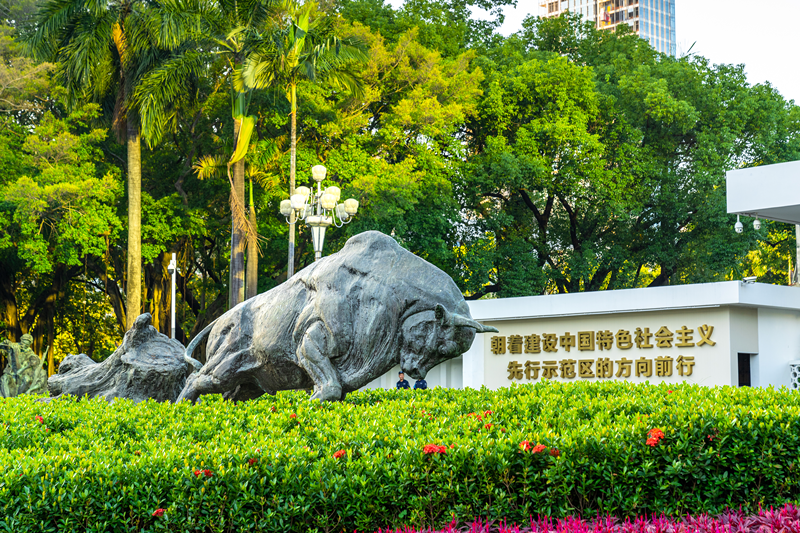  The landmark landmark at the gate of the Shenzhen Municipal Party Committee's courtyard。