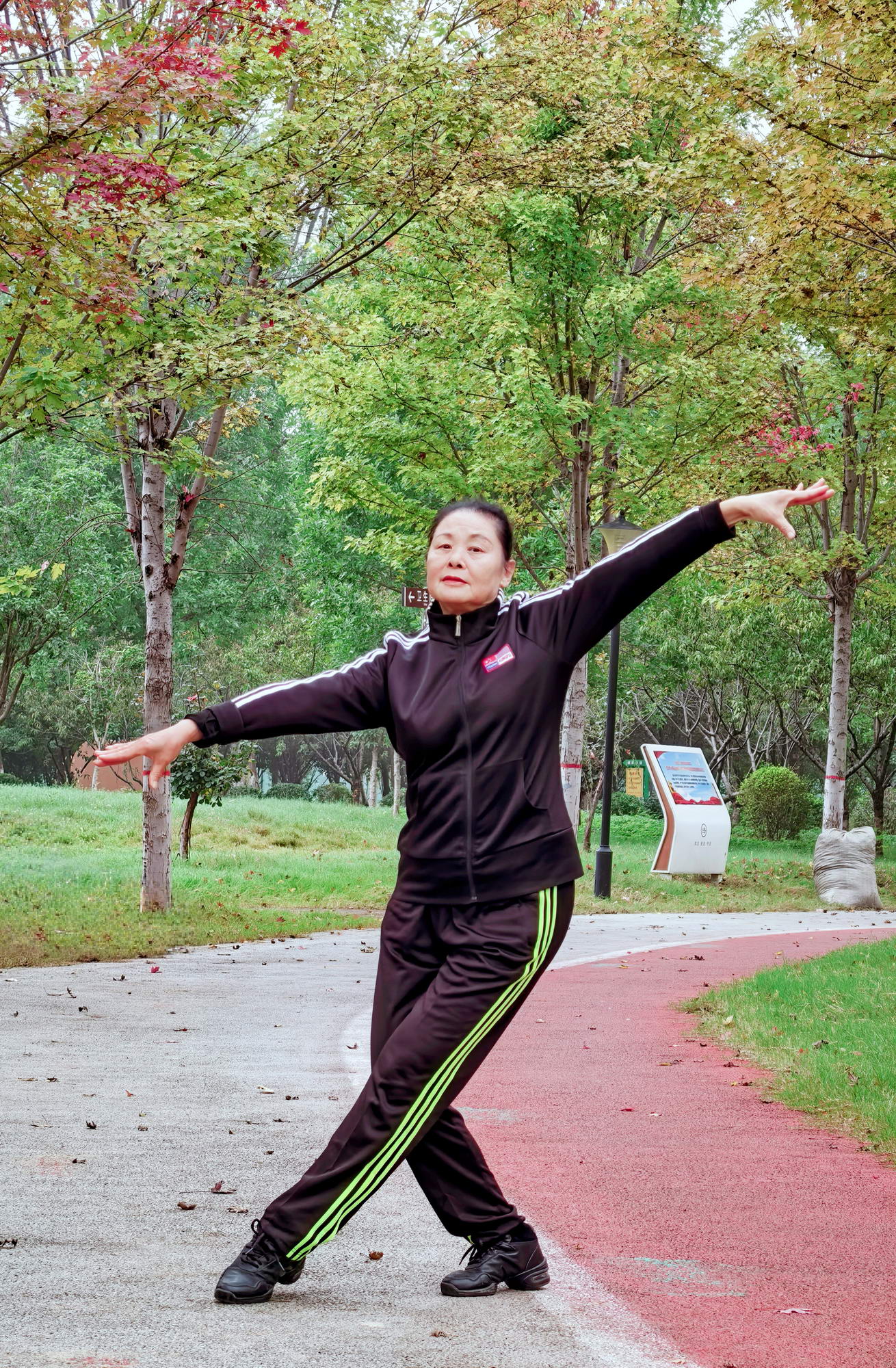 文菊，68岁，平顶山市郏县老体协广场舞委员会主任，国家级社会体育指导员。多次荣获省市县广场舞交流活动金奖和优胜奖。同时还带领团队深入基层展“体育下乡送健康”公益服务，有效推动全民健身理念落地生根。摄影：刘振京