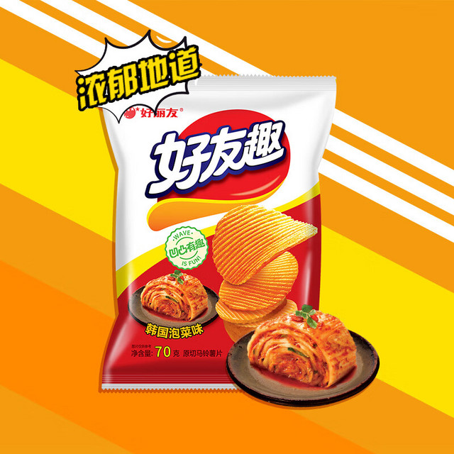 好丽友好有趣韩国泡菜味*5